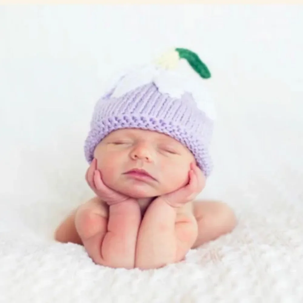 Bebe Chapeau Baby Girls Lilac Hat Daisy on Top 100% Cotton 0-6 months NEW